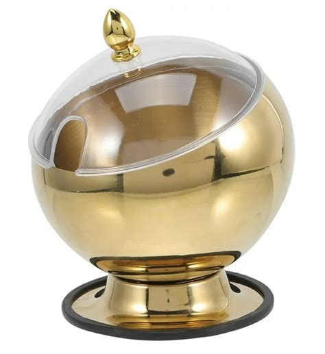 Shoppers Hub PNQ 18.5 cm Wide Golden Oblique Bowl with PC Lid ...