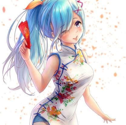 Athah Anime Girl Chinese Dress 13*19 inches Wall Poster Matte Finish ...