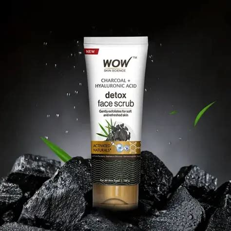 WOW Activated Charcoal Exfoliating Face Scrub Gel | Buy Wow