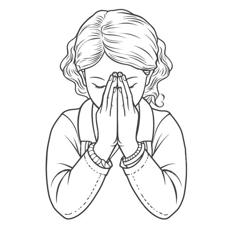 Girl Praying Drawing