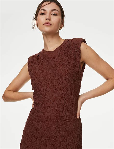 Buy Cotton Rich Textured Midaxi Bodycon Dress at Marks & Spencer
