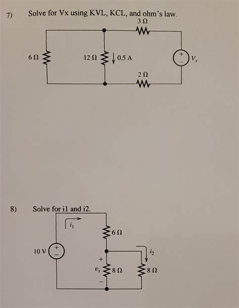 Solved 7) Solve for Vx using KVL, KCL, and ohm's law. | Chegg.com