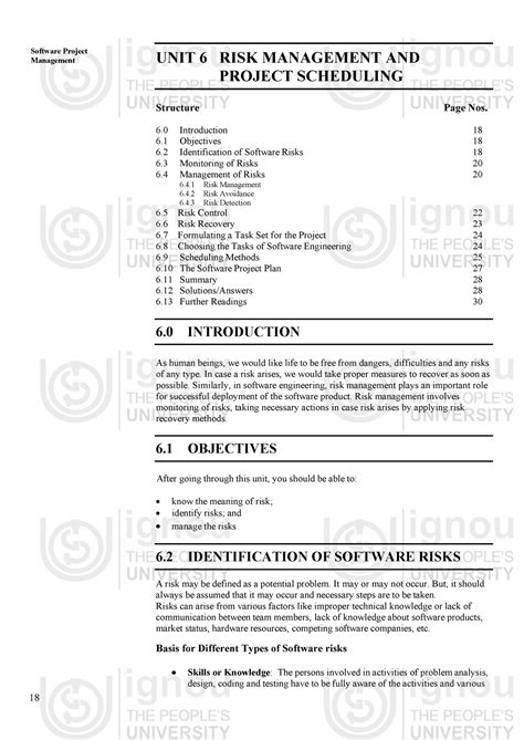 Software Engineerin 6 - Software Project Management UNIT 6 RISK ...