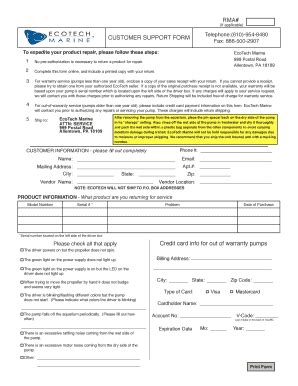 EcoTech Marine Customer Support Form - Blank Fillable Template | Fill ...