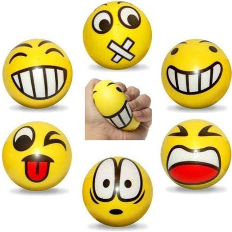 Buy Glan Funny Yellow Foam Emoji Smiley Face Squeeze Balls/ Hand Sponge ...
