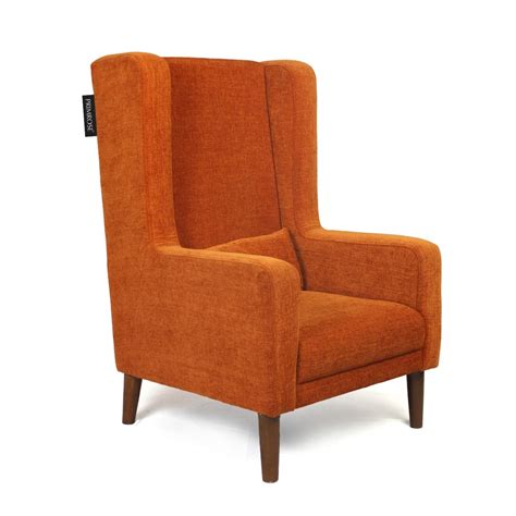 PRIMROSE Chicago High Back Molfino Fabric Wing Chair - Orange : Amazon ...