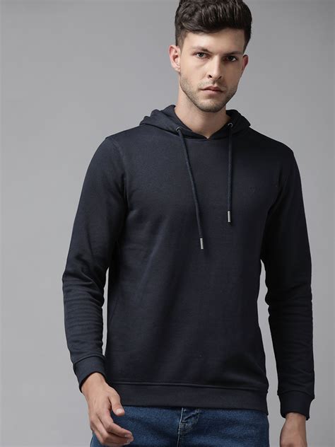 Buy Van Heusen Men Navy Blue Hooded Sweatshirt - Sweatshirts for Men ...