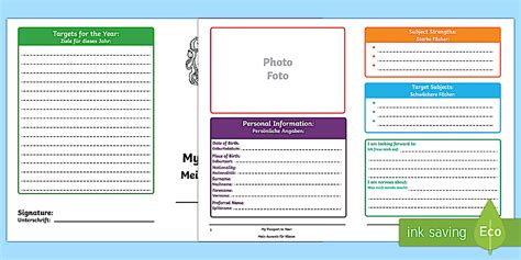 Passport To The Next Year Writing Frames English/German - Passport to ...