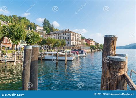 Lake Orta and the Scenic Village of Orta San Giulio, Italy Stock Photo ...