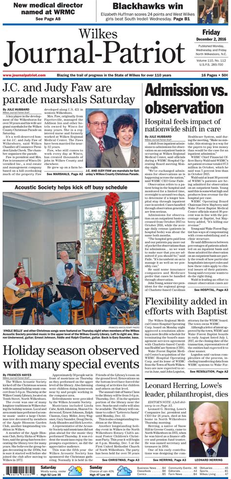 The Wilkes Journal-Patriot Acquired by Paxton Media Group | Business ...