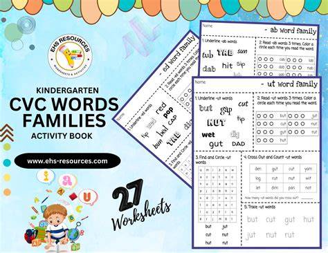 Kindergarten Alphabet Worksheets: CVC Fun - EHS RESOURCES