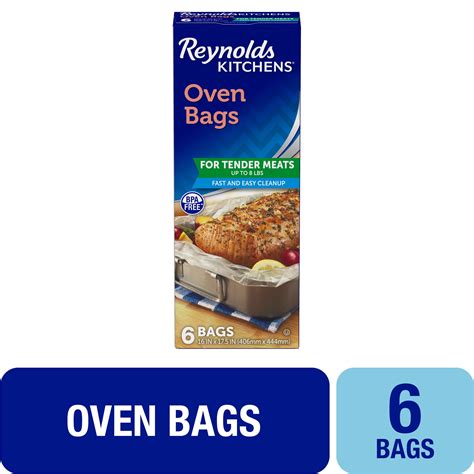 Reynolds Kitchens Large Oven Bags, Safe Roasting & Cooking Meat, 6 ...