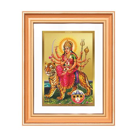 Durga Sherawali Mata | 24K Gold Plated Divine Wall Frame – SHREEM ...