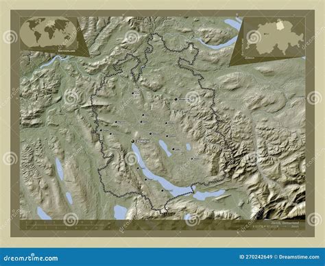 Zurich, Switzerland. Wiki. Labelled Points of Cities Stock Illustration - Illustration of bulach ...