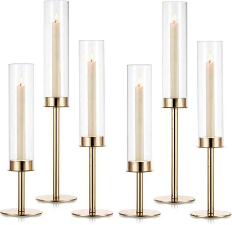 Candlestick Candle Holder Gold Hurricane: Candeldo Taper Candle Holders ...