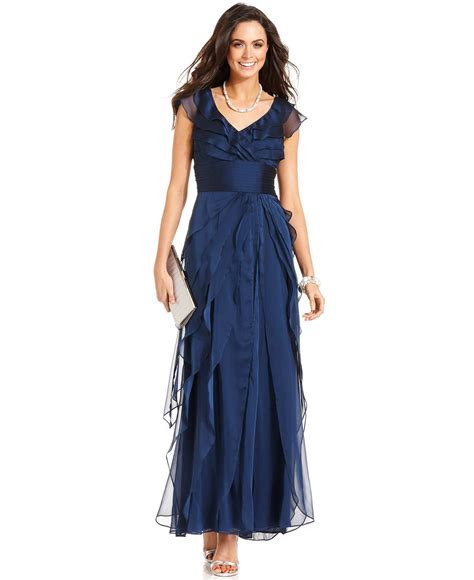 Adrianna Papell Dress, Tiered Evening Dress - Dresses - Women - Macy's | Womens wedding dresses ...
