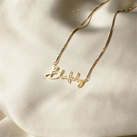 Custom Name Script Yellow Gold Silver Adjustable Elegant Pendant For W