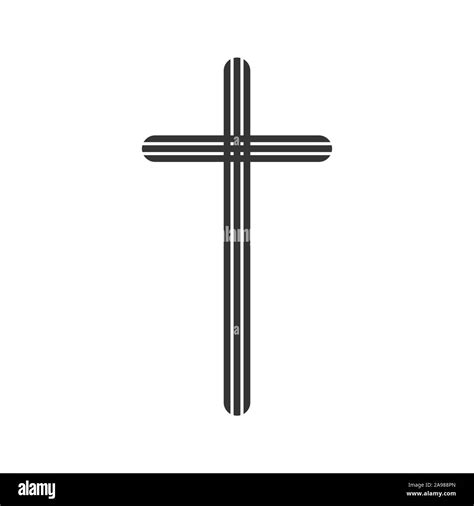 Christian Cross icon. Church cross isolated. Black religion vector ...