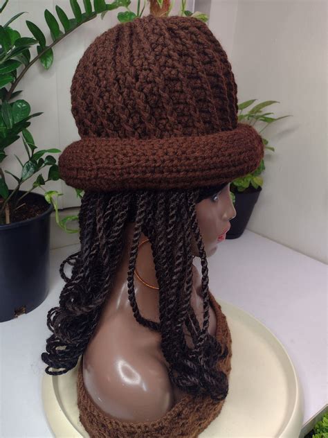 Brown Deluxe Roll Brim Rasta Bucket Hat Rolled Brim Hats for Locs ...