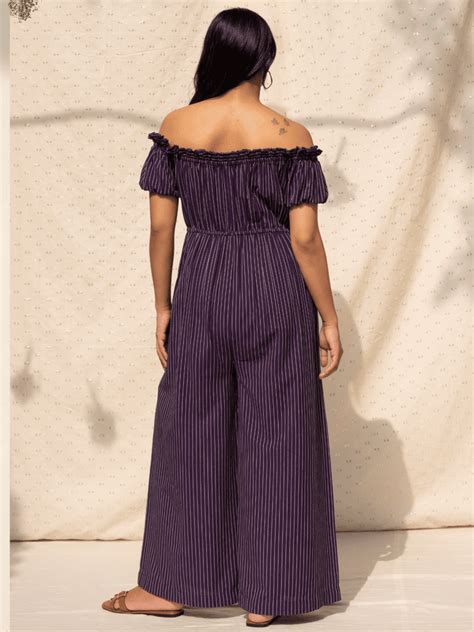 Maya Off Shoulder Stripes Jumpsuit – Notch Above