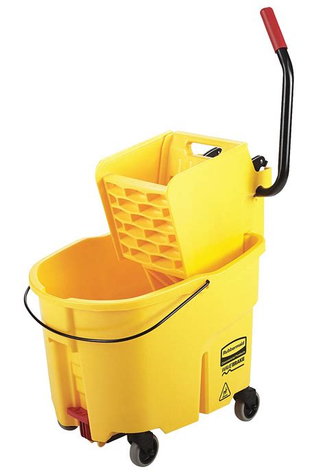 RUBBERMAID COMMERCIAL PRODUCTS Yellow Mop Bucket and Wringer, 8 3/4 gal ...