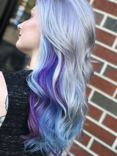Grey Blue Purple Hair