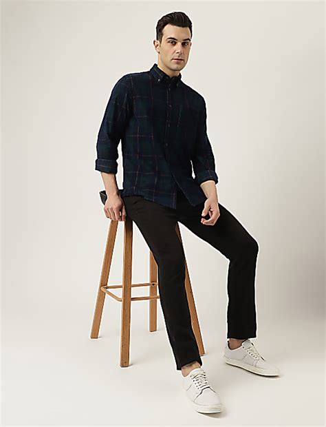 Buy Pure Cotton Check Button Down Collar Shirt at Marks & Spencer