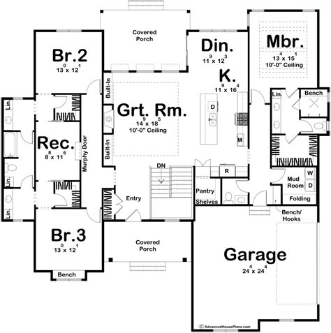 1 story modern cottage style house plan fullerton – Artofit