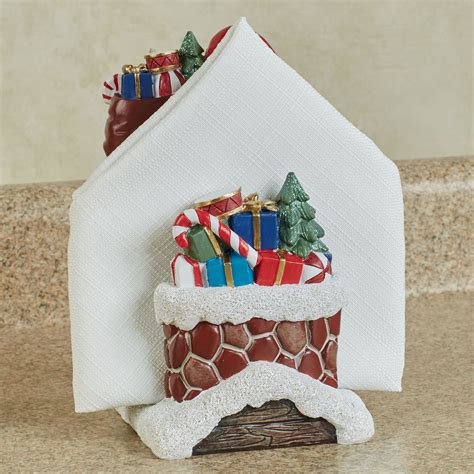 Santa Claus Down the Chimney Christmas Napkin Holder