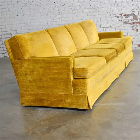MCM Lawson Style 4 Cushion Gold Velvet Sofa Park Slope Coll. Abraham ...