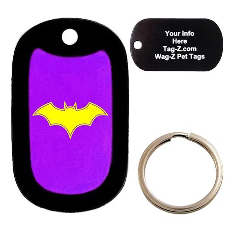 Custom Engraved Pet Tag Bat - Purple - Dog Tag - Tag-Z Wag-Z : Amazon ...
