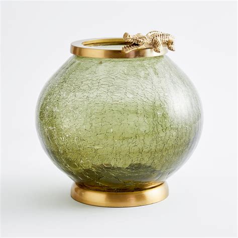 Buy Tropical Paradise Glass Crackle Crocodile Vase from Home Centre at ...