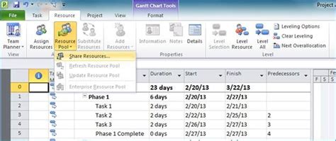 Image result for Microsoft Project Resource Pool