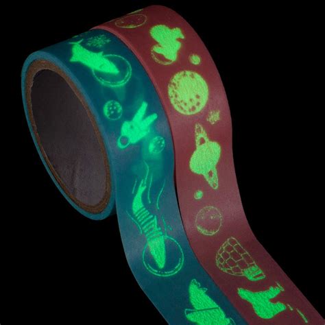 YUBBAEX Luminous Washi Tape Set Myth Glow in The Dark Masking Tape ...
