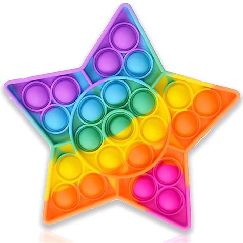 Buy SNAKEZ Rainbow Star Pop It Pop Its Rainbow Pop Fidget Toys Poppet ...