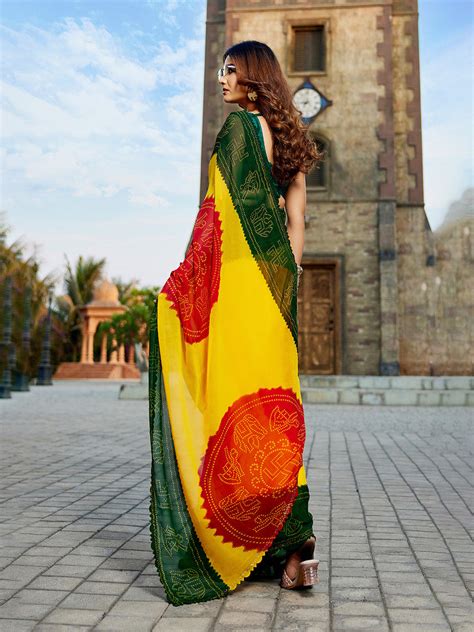 Buy Multicolor Georgette Embellished Saree With Blouse Piece _krgr55 ...