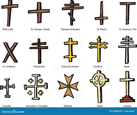 Various Christian Crucifix Designs Stock Vector - Illustration of ...