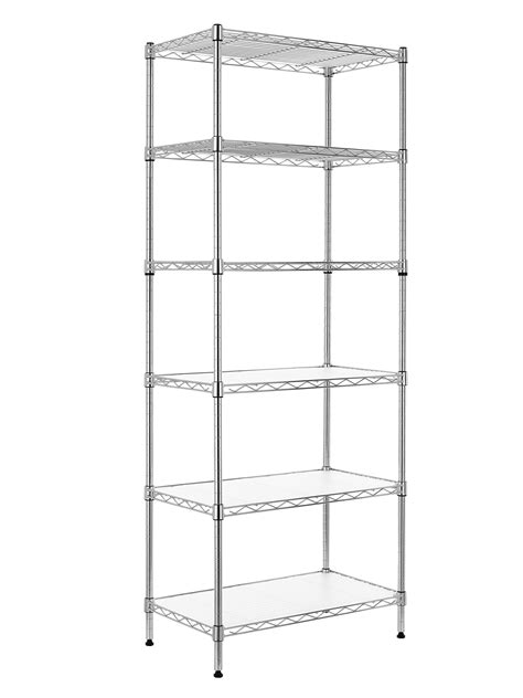 Buy Finnhomy 6-Tier Wire Shelving Unit Adjustable Steel Wire Rack ...