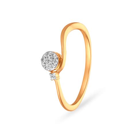 Artistic Gold and Diamond Finger Ring
