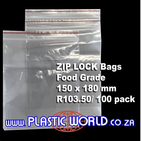 100 Ziplock Bags: 150x180mm - Plastic World