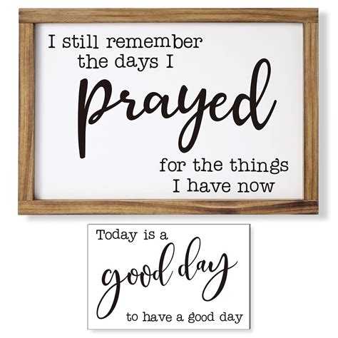 ART-GIFTREE I Still Remember The Days I Prayed Sign with Wood Frame ...
