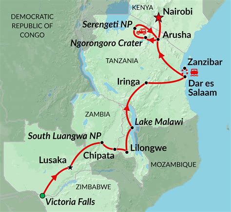 Zambezi River On Map Of Africa