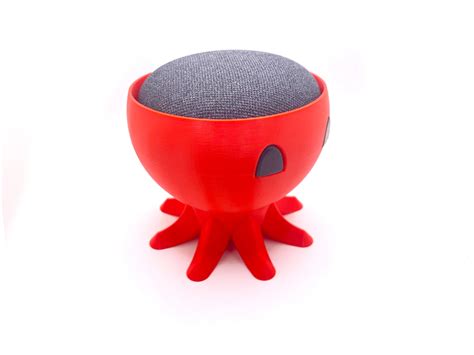 STL file Funny Cute Google Home Stand Colorful Octopus Nest Mini Holder Animal Fish Ocean Lover ...