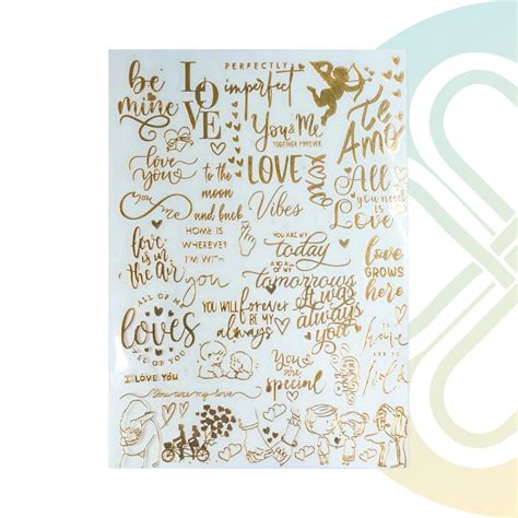 A6 Valentines Joy Art Sticker | Premium Golden Color Sticker Sheet for ...