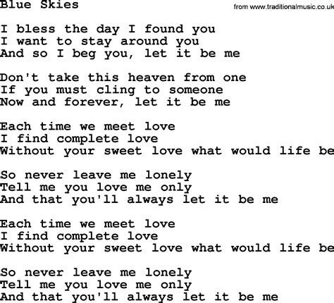 Blue Sky Thinking Lyrics at Thomas Marriott blog