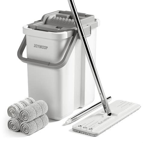 JOYMOOP Mop and Bucket with Wringer Set, Flat Squeeze Mop Flat Head ...