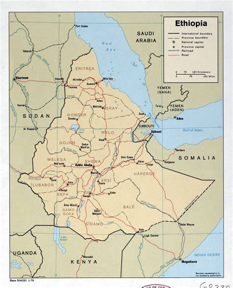 Large detailed political and administrative map of Ethiopia with roads, railroads and major ...