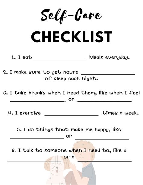 Self-care Worksheet for Kids - Etsy