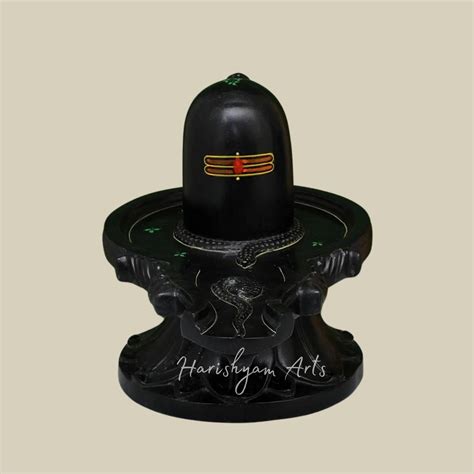 12" Black Marble Pooja Shivling