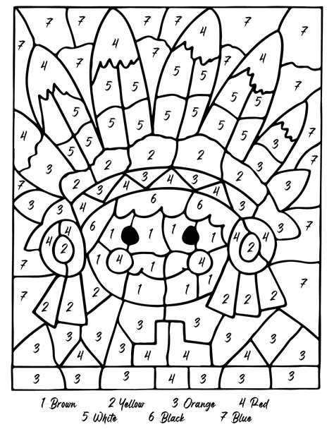 Color By Number Thanksgiving Coloring Pages